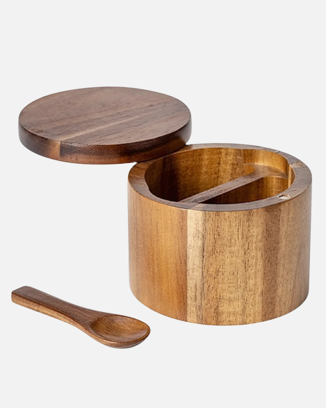 Salt Shaker with Spoon and Swivel Lid