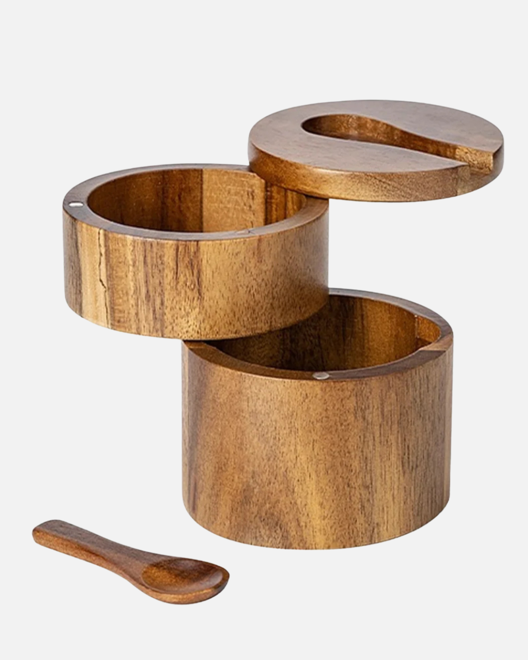 Salt Shaker with Spoon and Swivel Lid