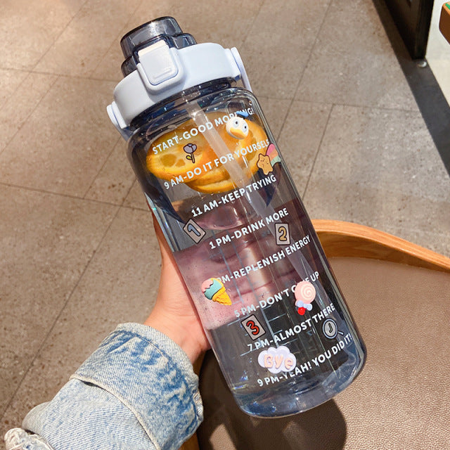PORTABLE WATER BOTTLE WITH TIME REMINDER