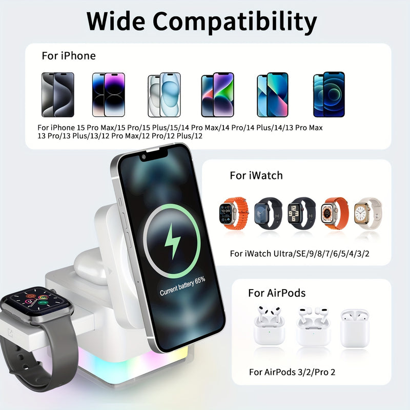 3-in-1 Foldable 15W Ultra-Fast Wireless Charging Pad