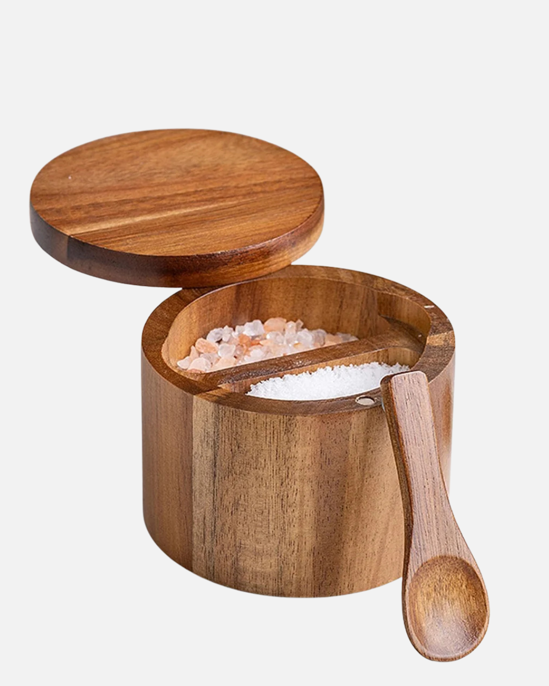 Salt Shaker with Spoon and Swivel Lid