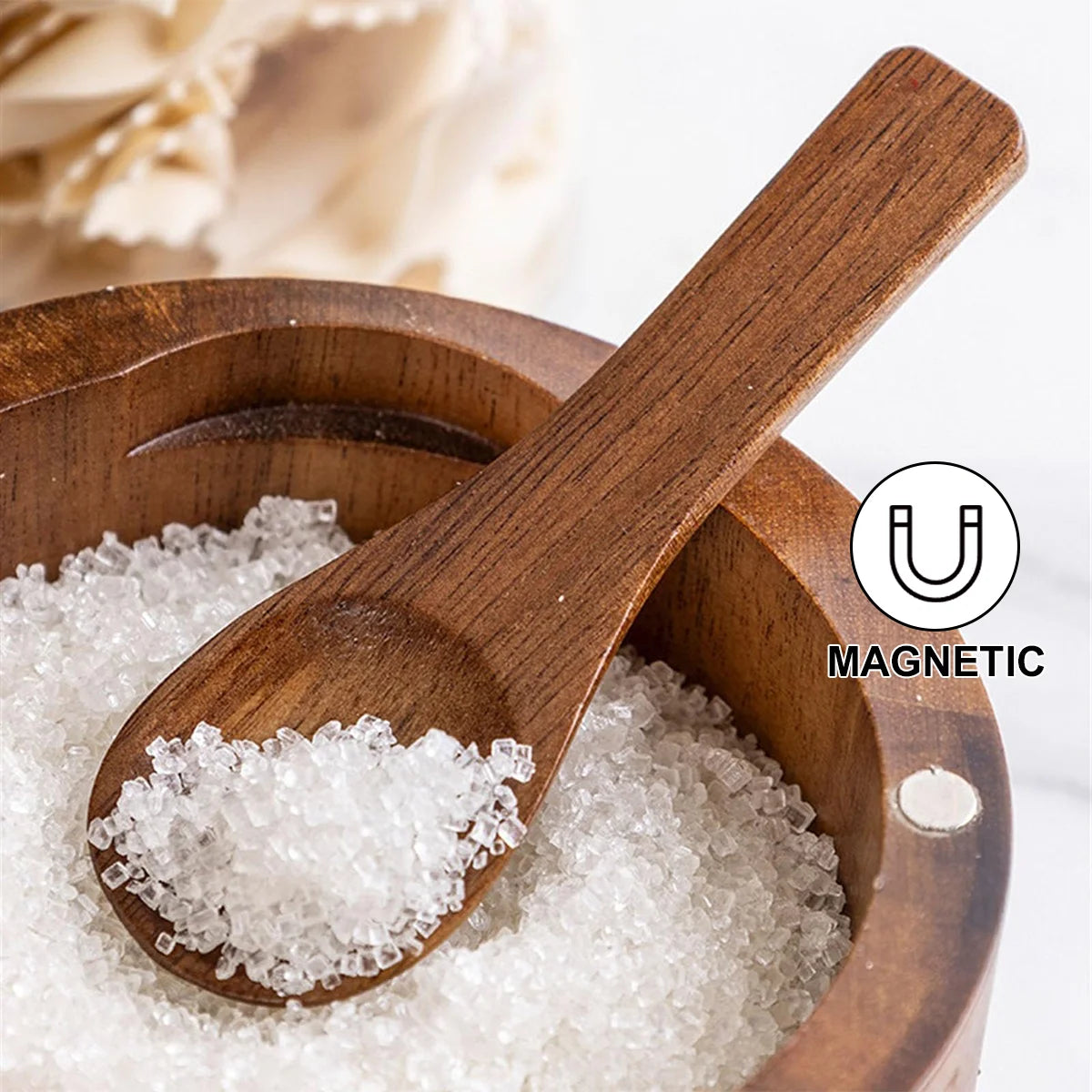 Salt Shaker with Spoon and Swivel Lid