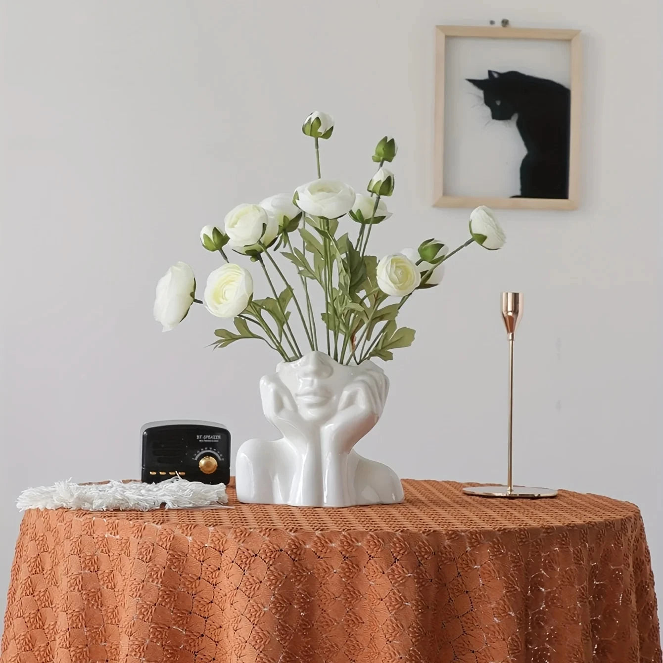 Ceramic Vase - Face Sculpture