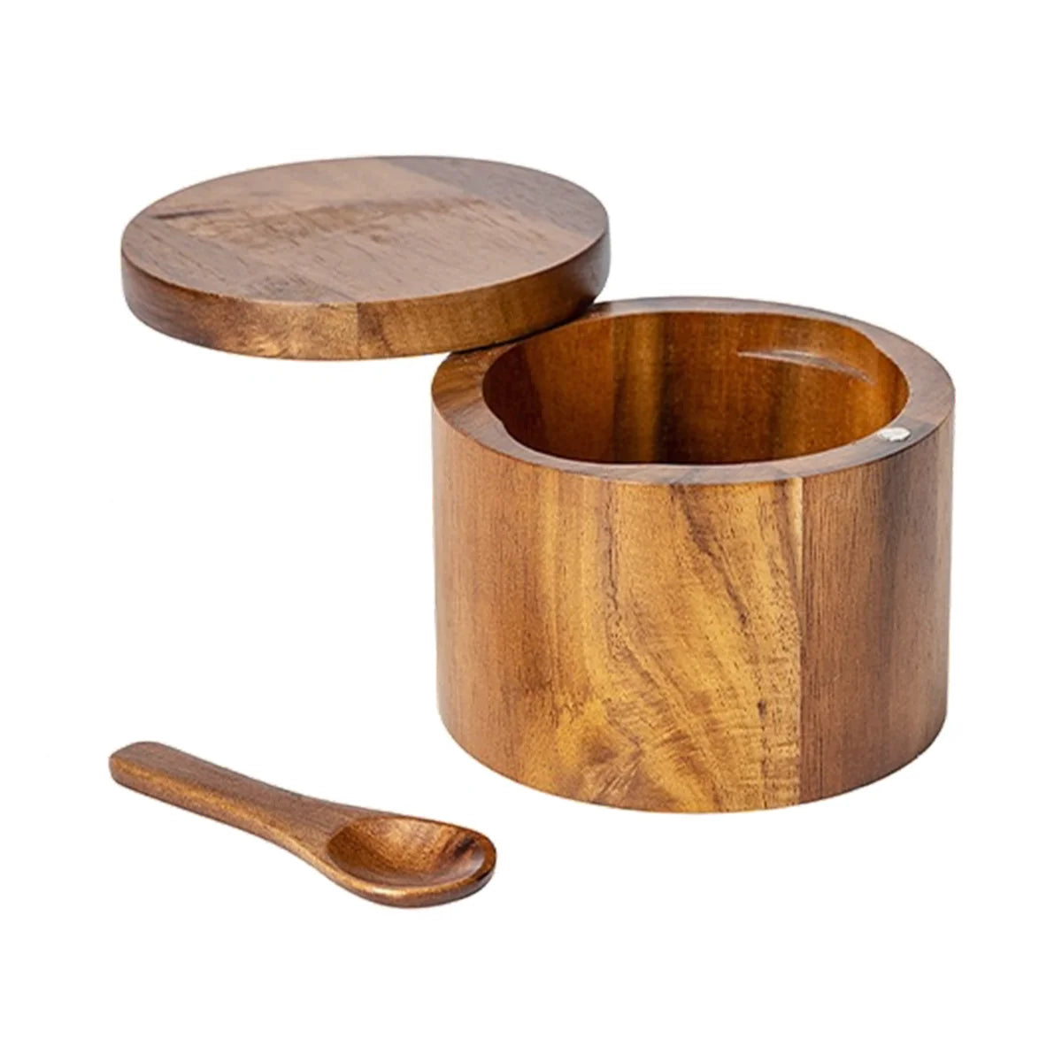 Salt Shaker with Spoon and Swivel Lid